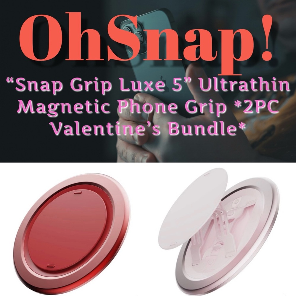 OHSNAP! - Valentine’s Day “Snap Grip Luxe 5” Magnetic Phone Grip *2PC Bundle*NEW